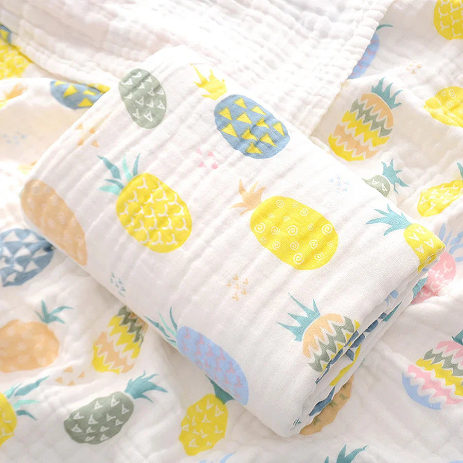 4-Layer Cotton Gauze Baby Bath Towel & Swaddle Blanket 70 x 90 cm (27.6 x 35.4 in) – Soft Newborn to Toddler Washcloth