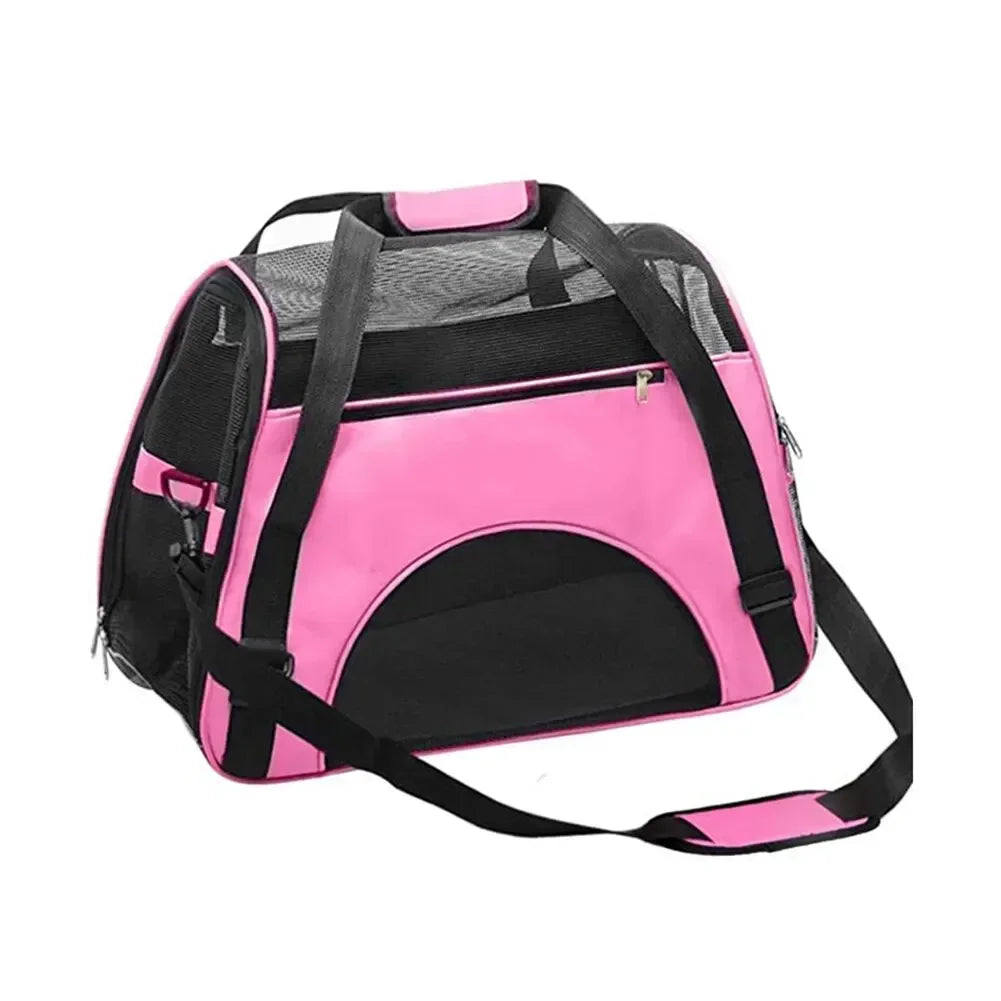 Foldable Breathable Mesh Pet Carrier – Portable Shoulder Bag & Backpack for Cats & Dogs (S/M/L)