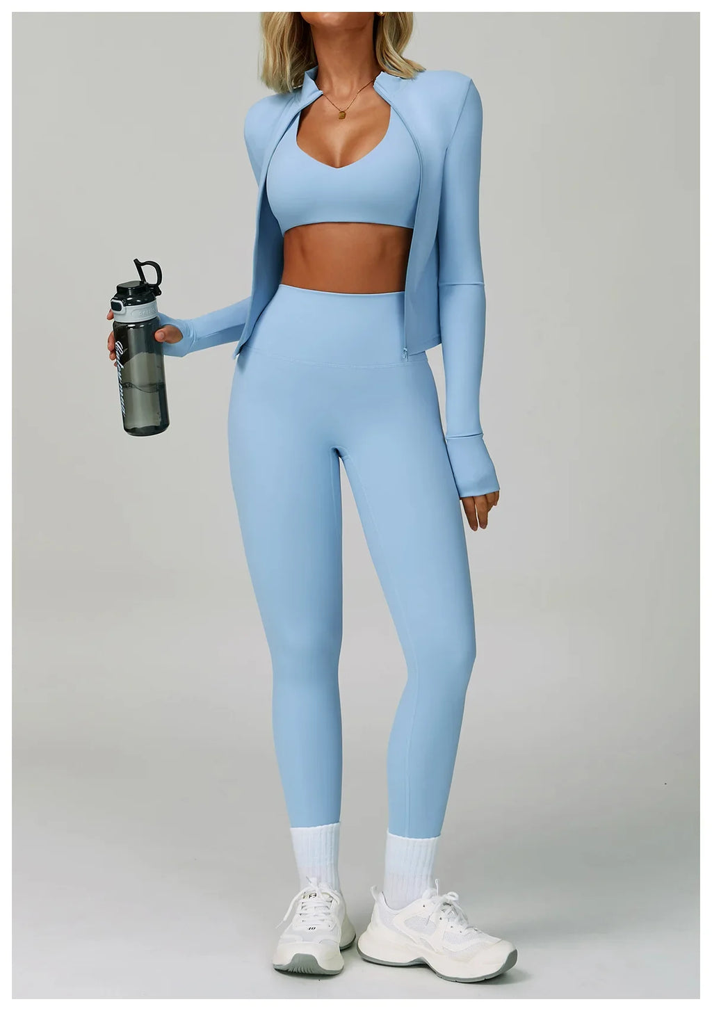 2/3-Piece Activewear Set – Sports Bra & High Waist Leggings