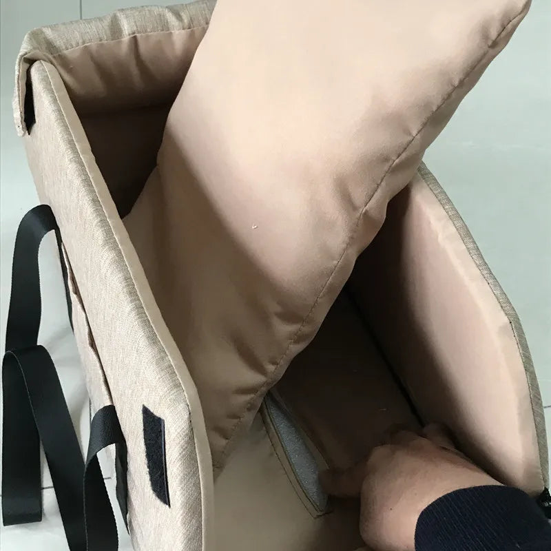 Portable Car Dog Seat Bed for Small Dogs & Cats - Travel Pet Carrier, Waterproof & Removable
