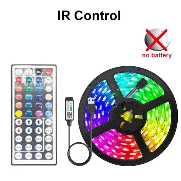 USB 5V 5050 SMD RGB LED Strip Light - Bluetooth & WiFi App with Remote, Backlight Tape (1m–30m / 3.3–98.4 ft)