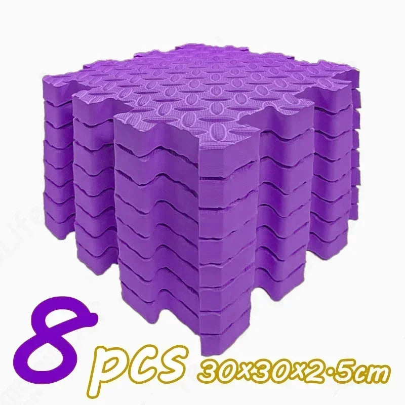 8-Piece 12 x 12 in (30 x 30 cm) 2.5 cm Thick Non-Slip Foam Baby Play Mat — Puzzle Floor Tiles for Crawling, Soundproof & Eco-Friendly