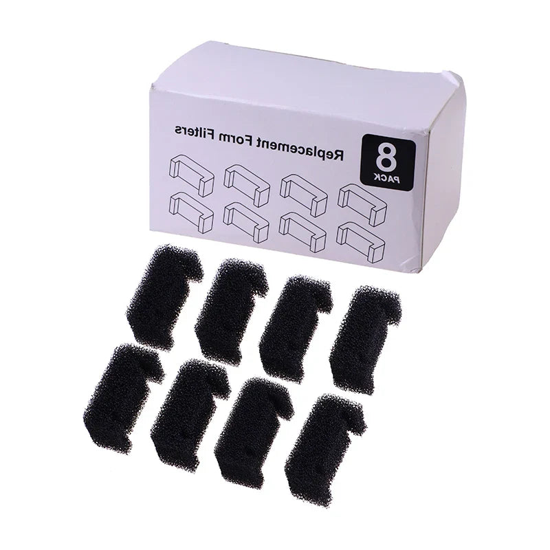 8-Pack Black Foam Sponge Filters for Pet Water Fountain – Replacement Filters for Cat & Dog Drinking Fountains