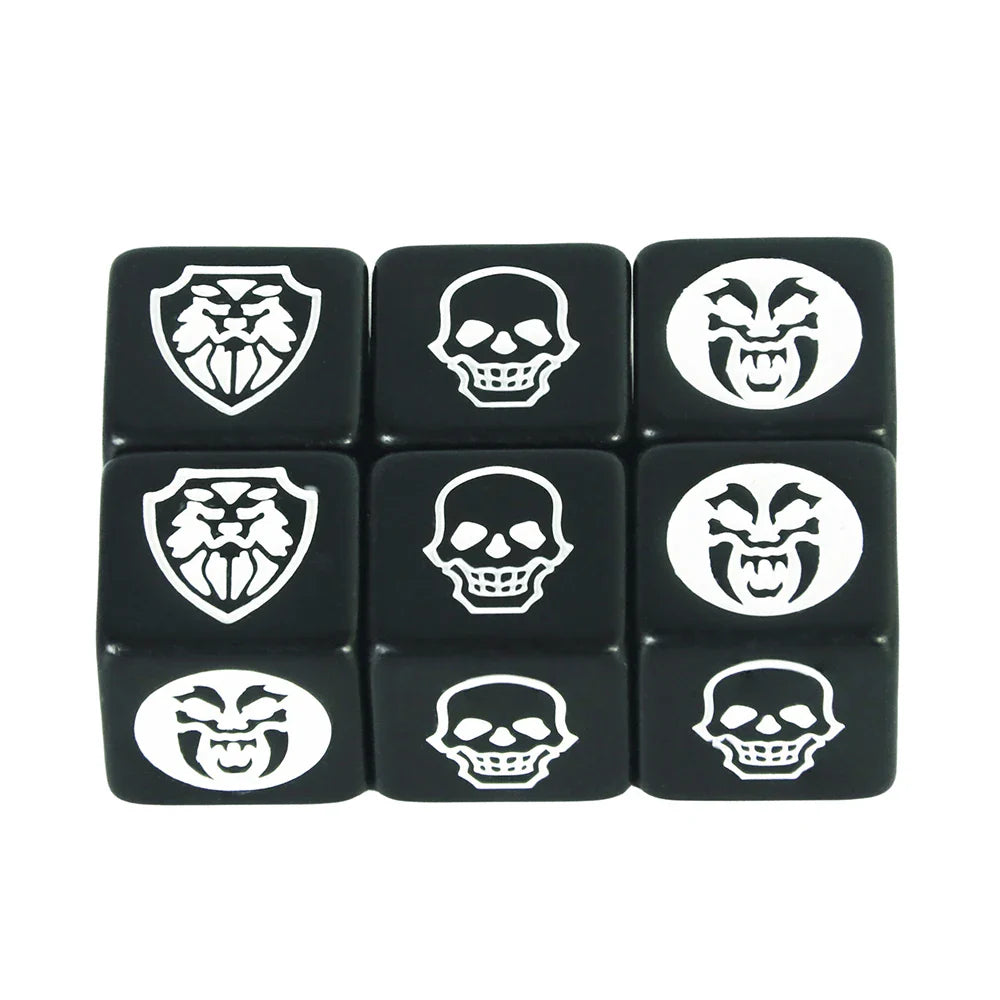 6-Pack 16mm D6 Game Dice - Transparent, Opaque & Marble Colors for Board Games & Tabletop RPGs