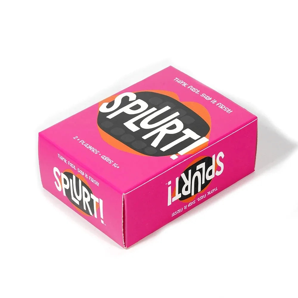 Splurt Think Fast Say It First Party Card Game – Portable Travel Pink Party Game for Family and Friends, Birthday Gift