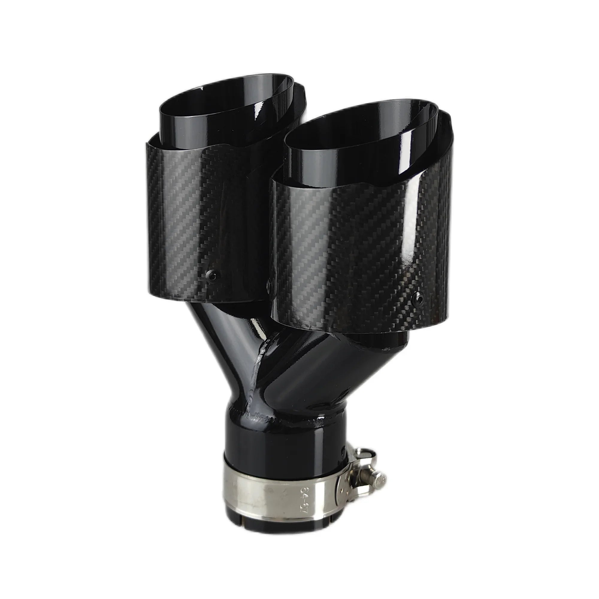 Carbon Fiber 304 Stainless Steel Rear Exhaust Tip Decorative Muffler - Universal Fit