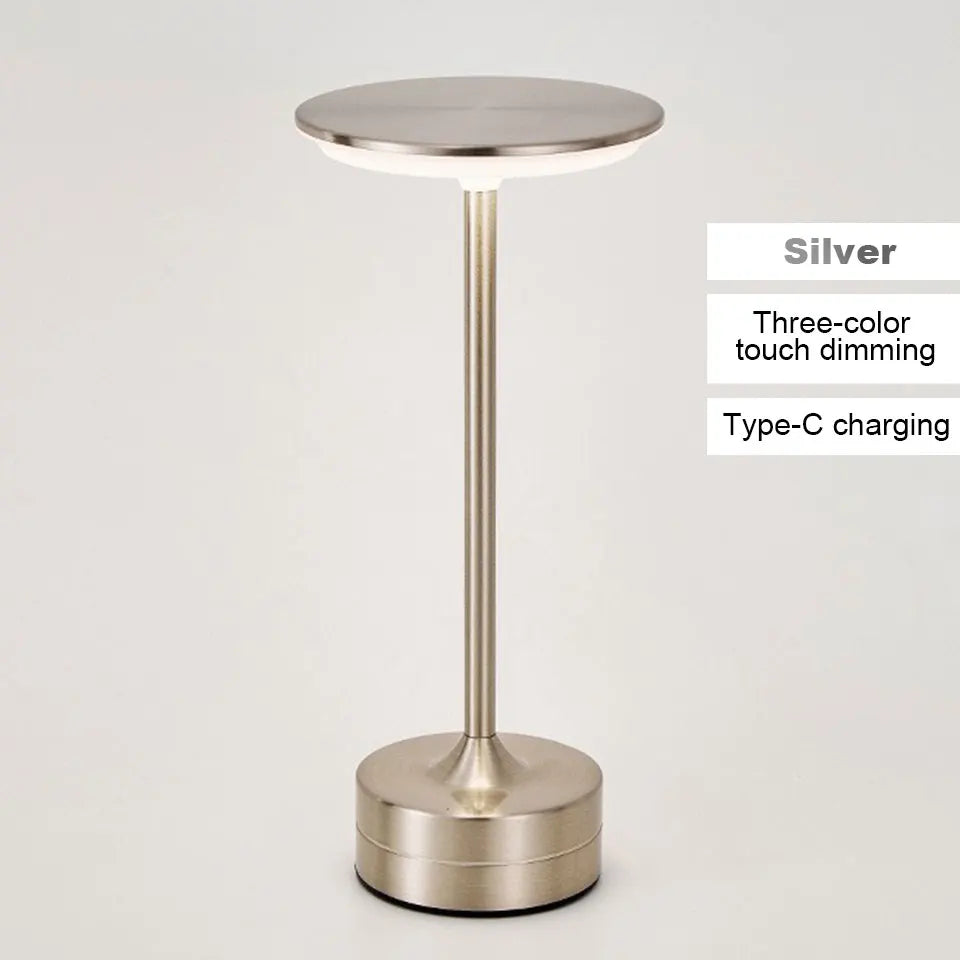 LED Touch Table Lamp USB Rechargeable Dimmable Color-Changing Night Light, Portable Desk Lamp for Bedroom Reading Restaurant Bar