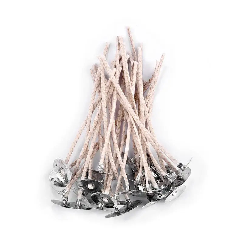 Smokeless Cotton Candle Wicks 30-Pack — 6–20 cm (2.4–7.9 in) Large-Base Woven Wicks for Soy Wax & Kerosene Lamps