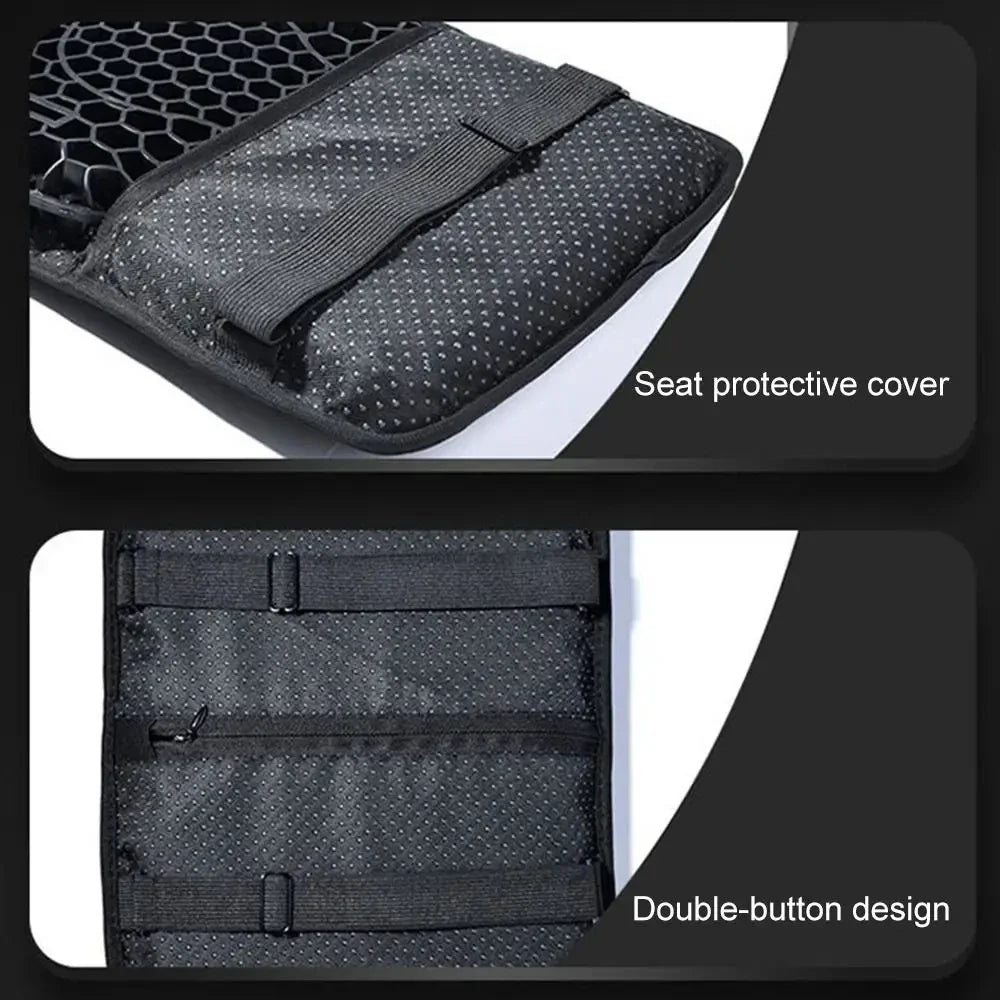 Universal Gel Honeycomb Motorcycle Seat Cushion – Pressure Relief Anti-Slip Comfort Pad (21 x 28 x 3 cm | 8.3 x 11.0 x 1.2 in)