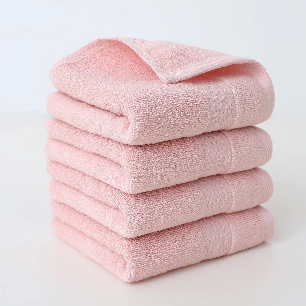 4-Pack Pure Cotton Square Face Towels 30 x 30 cm (11.8 x 11.8 in) Soft Absorbent for Face, Bath & Household