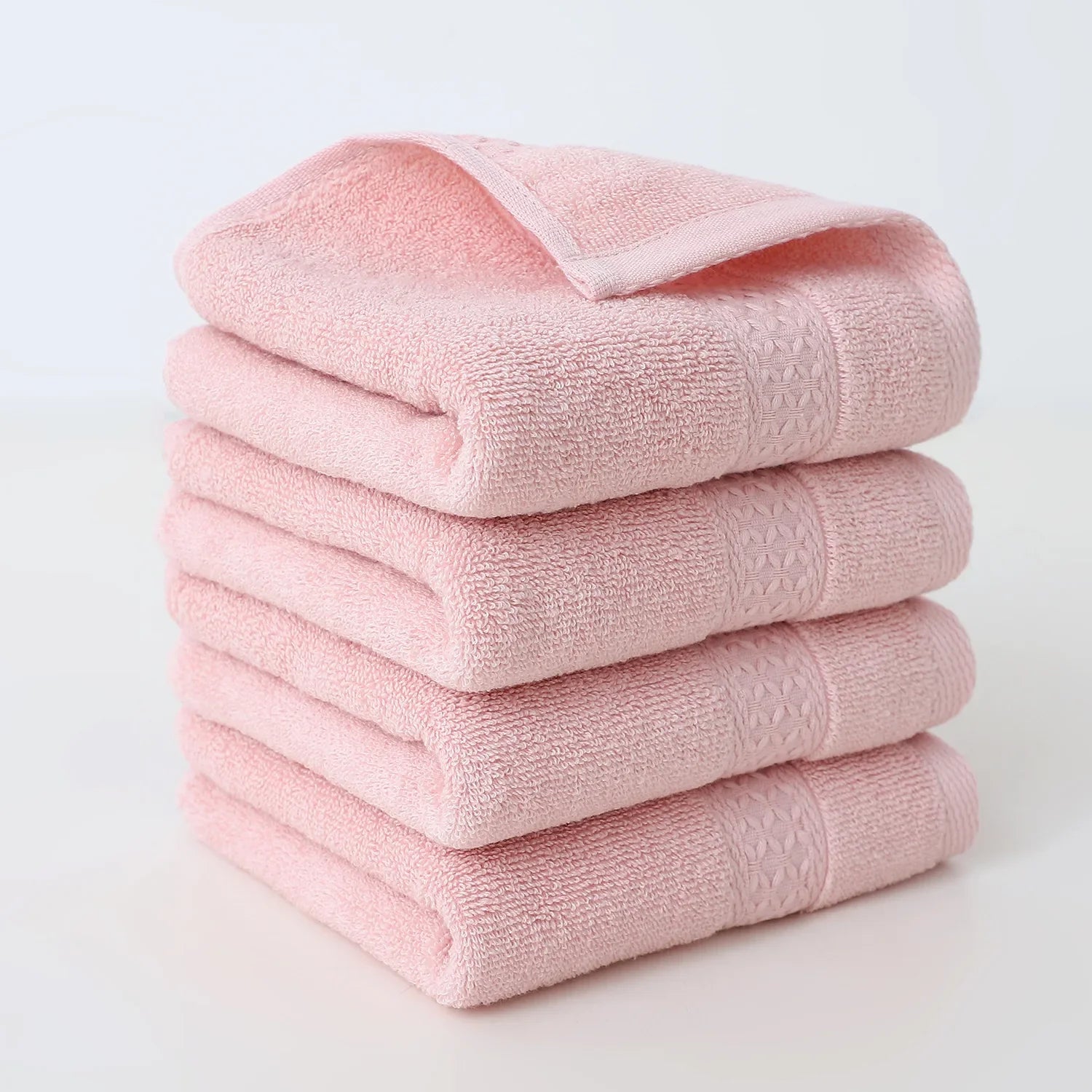 4-Pack Pure Cotton Square Face Towels 30 x 30 cm (11.8 x 11.8 in) Soft Absorbent for Face, Bath & Household