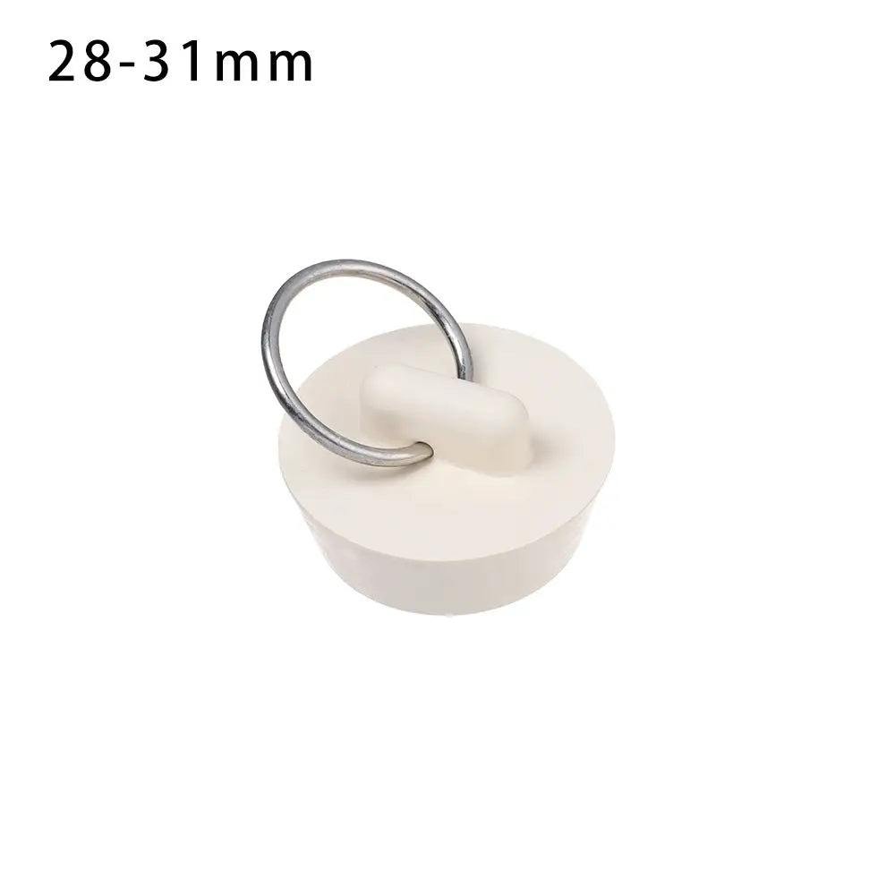 Universal Rubber Sink & Bathtub Drain Stopper Plug — Leakproof Floor Drain Strainer, White