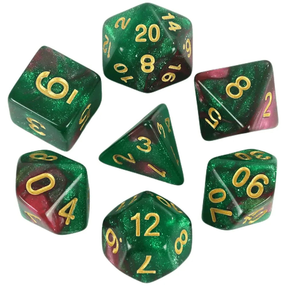 7-Piece Galaxy Polyhedral Dice Set for DnD & RPGs – Colorful Universe Effect (D4-D20)