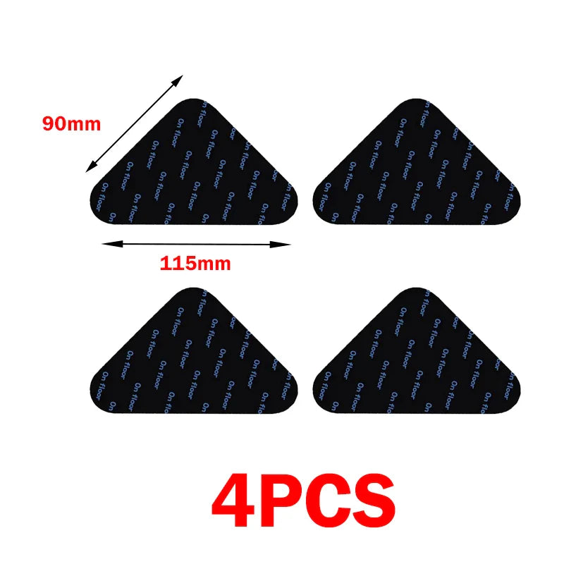Non-Slip Rug Corner Pads - Reusable Washable PU Carpet Grippers Anti-Curling Adhesive for Rugs & Mats