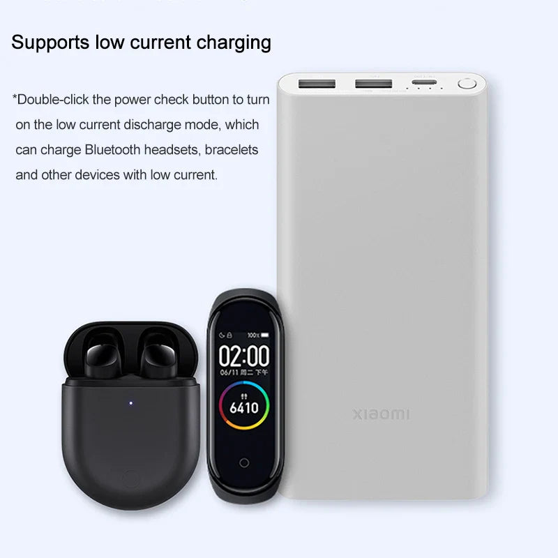 10000mAh 22.5W Portable Power Bank, 3-Port USB-C Fast Charge, Aluminum Alloy, Low-Current Mode – Compatible with iPhone & Android