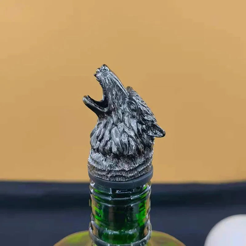 Zinc Alloy Animal Head Wine Pourer - Decorative Bottle Pour Spout & Stopper (Deer, Elk, Lion, Leopard, Wolf, Eagle, Dragon)