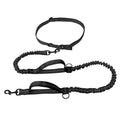 Double Elastic Reflective Hands-Free Running Dog Leash — Retractable Bungee Waist Lead 160–260 cm (63–102 in), Waist 70–120 cm (27–47 in)