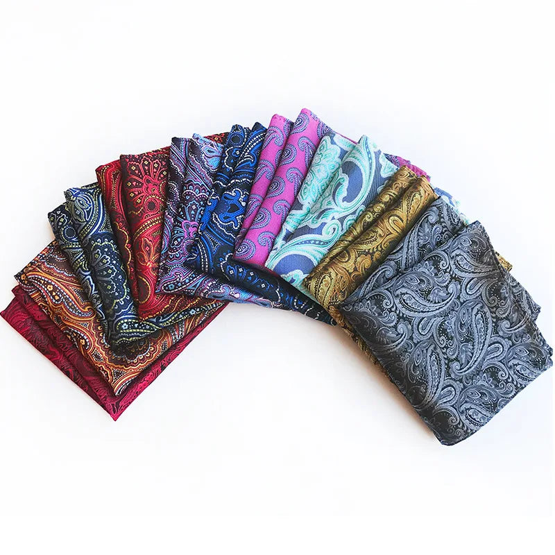 41 Colors 25 x 25 cm (9.8 x 9.8 in) Men's Pocket Square Handkerchief - Paisley, Dot & Stripe Wedding Hanky