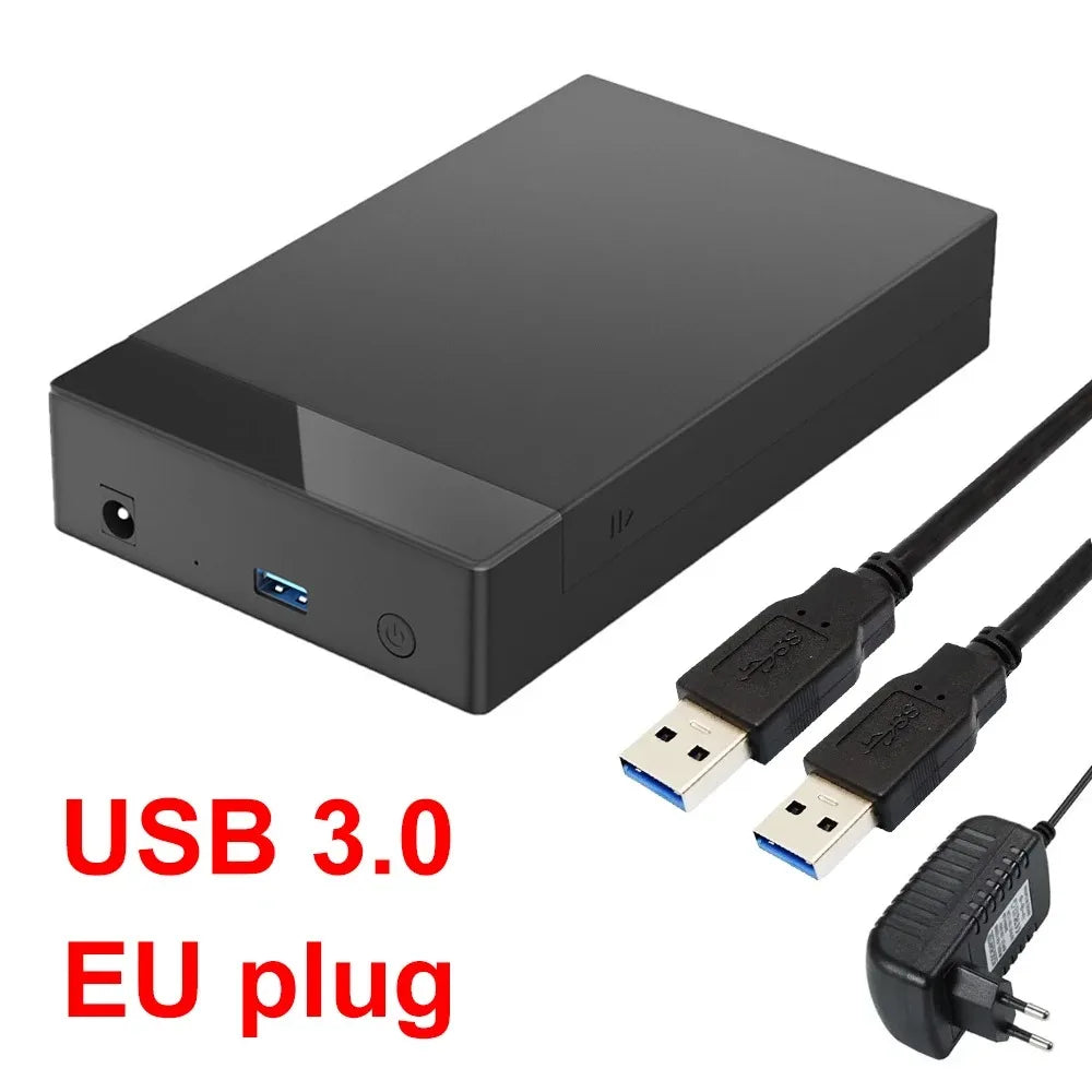 USB 3.0 SATA Hard Drive Enclosure for 3.5" & 2.5" HDD/SSD — External HDD Case, Supports up to 18TB