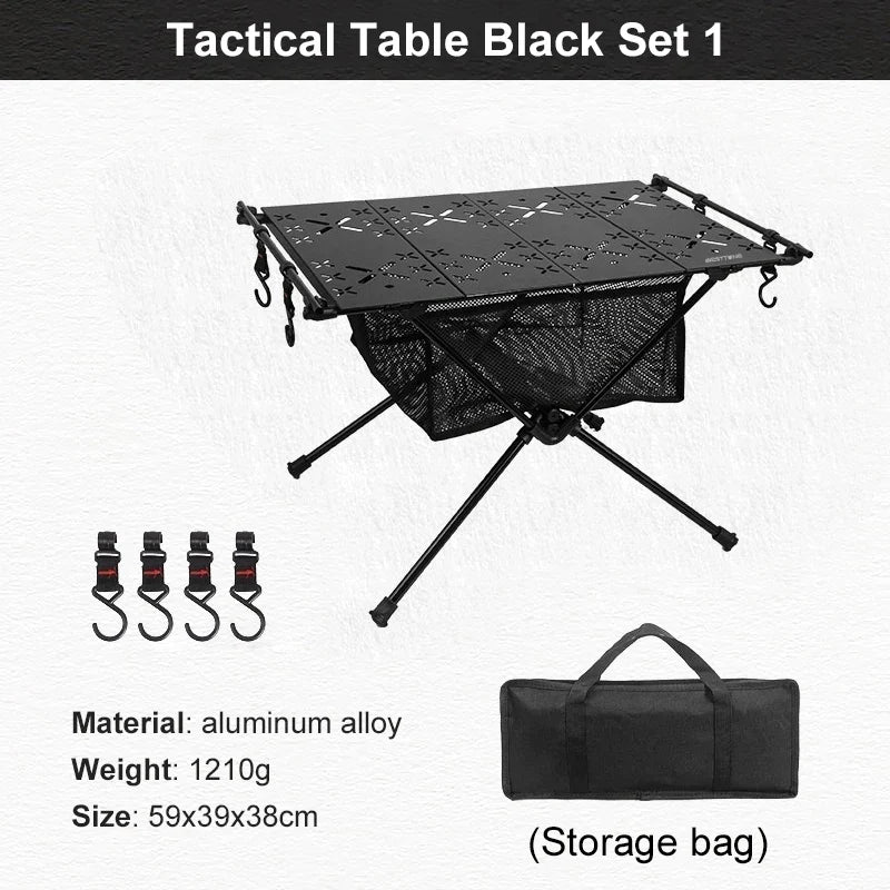 Folding Aluminum Camping Table with Mesh Storage Bag - Lightweight Portable Outdoor Picnic & BBQ Table