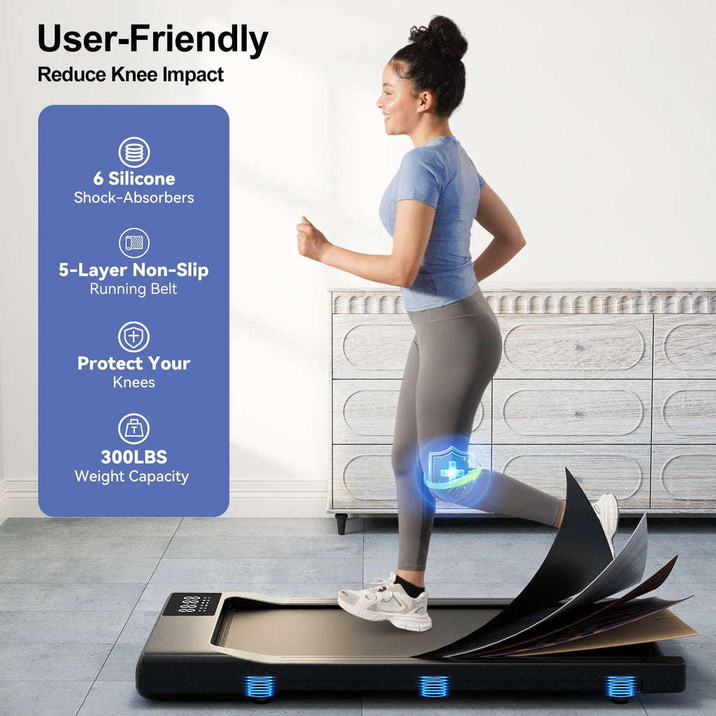 Portable 2.5HP Walking Treadmill for Home and Office Up to 6 km/h (3.8 mph) Anti-Slip Shock Absorption