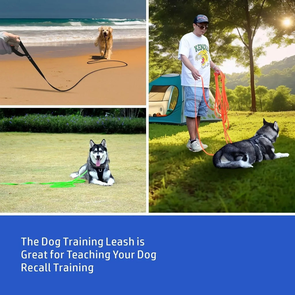 Waterproof PVC Dog Long Leash – Durable Easy-Clean Training & Recall Lead for Small to Large Dogs, 10 ft (3 m), 16 ft (5 m), 33 ft (10 m), 50 ft (15 m)