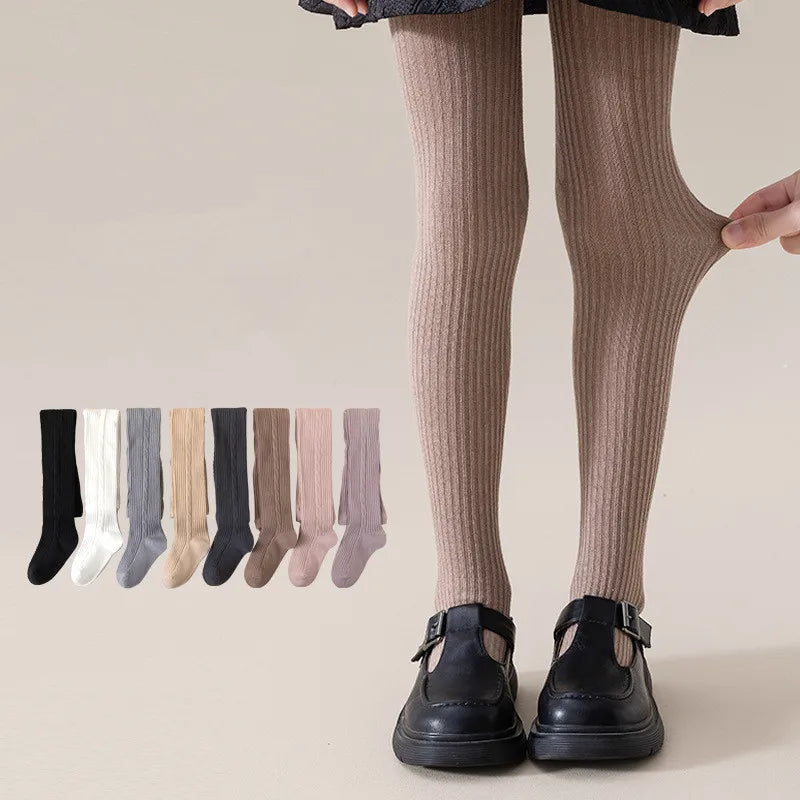 Girls Cotton Tights 0-12 Years — Breathable Pantyhose & Stockings for Toddlers, Spring Autumn Winter