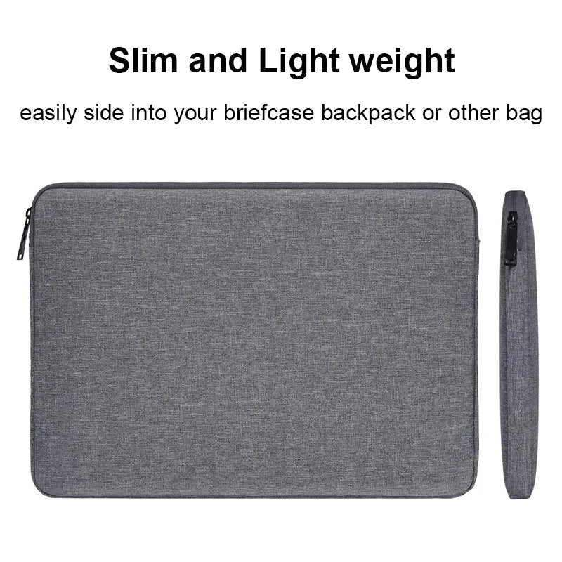 Waterproof Denim Laptop Sleeve – Shockproof Fleece Lining, Slim Carry Case for 11–15.6 in (28–40 cm) Laptops