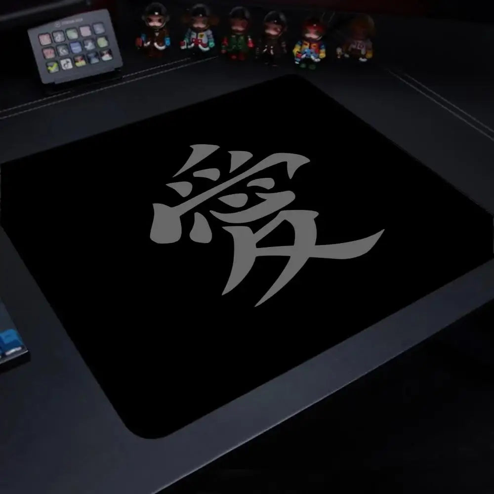 Gaming Mouse Pad — Locking Edge Love Calligraphy Desk Mat, Speed Microfiber Surface, Non-Slip Rubber Base, 2–5mm (0.08–0.20 in)