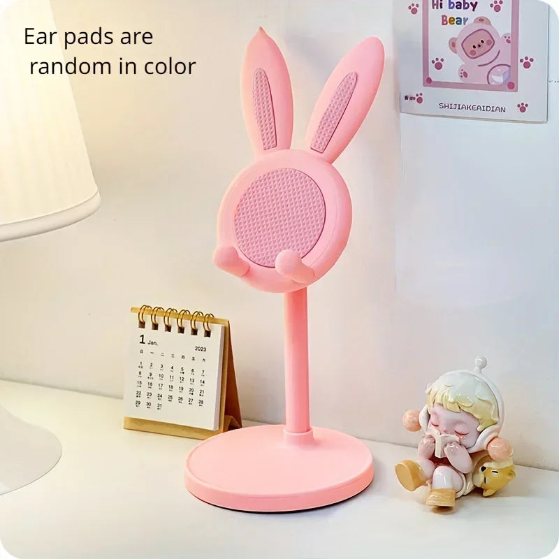 Cute Cartoon Bunny Adjustable Desktop Phone and Tablet Stand, Universal Smartphone Holder