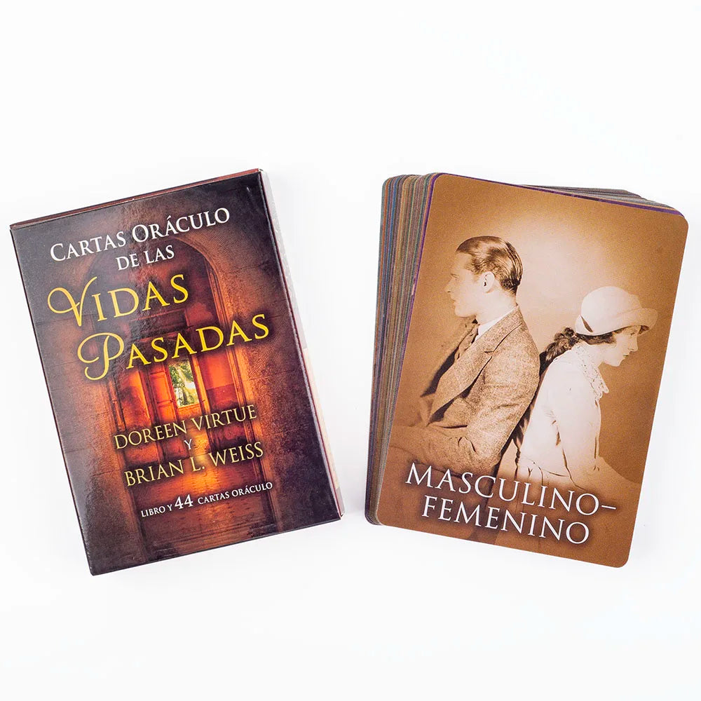 Past Life Oracle Cards - 44-Card Spanish Divination Deck | Fortune-Telling Tarot-Style Cards 10.3 x 7.4 cm (4.06 x 2.91 in)