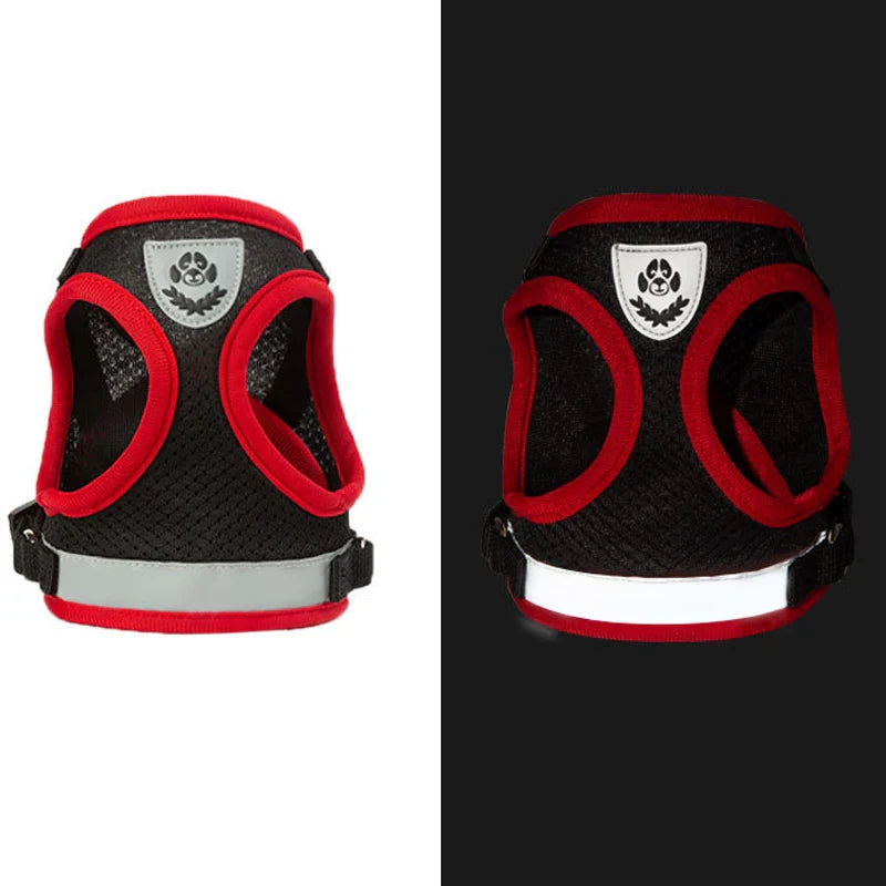 Reflective Adjustable Dog & Cat Harness Vest Set with 1.5m Leash – Breathable Mesh Puppy Kitten Harness (XS-L)