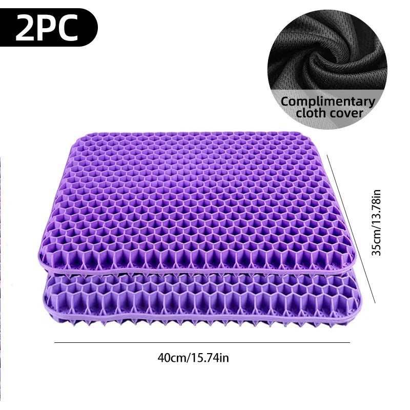 Gel Seat Cushion Honeycomb Breathable Cooling Coccyx Pillow for Tailbone Pain Relief for Office, Car & Wheelchair