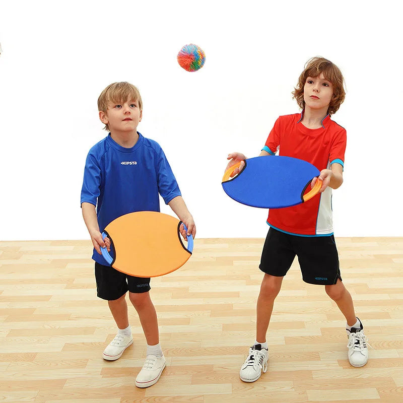 Bouncy Paddle Toss & Catch Game – Paddle Ball Set 35 x 35 cm (13.8 x 13.8 in) for Kids & Family, Beach Backyard Party Favors