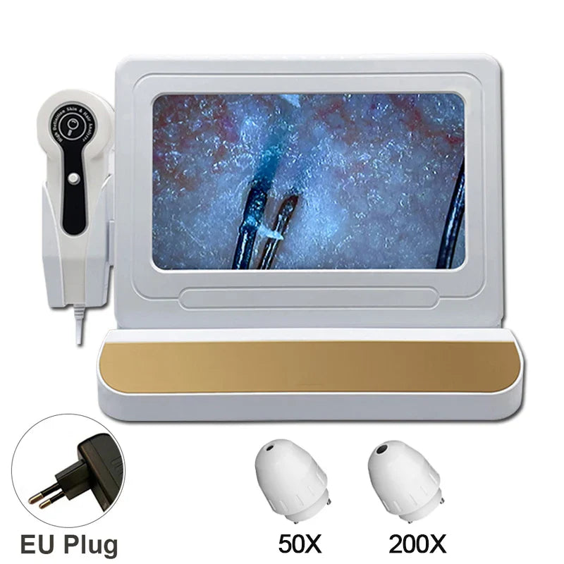 10-Inch (25.4 cm) LCD Scalp & Hair Analyzer Microscope 50X/200X Digital Skin and Follicle Detector