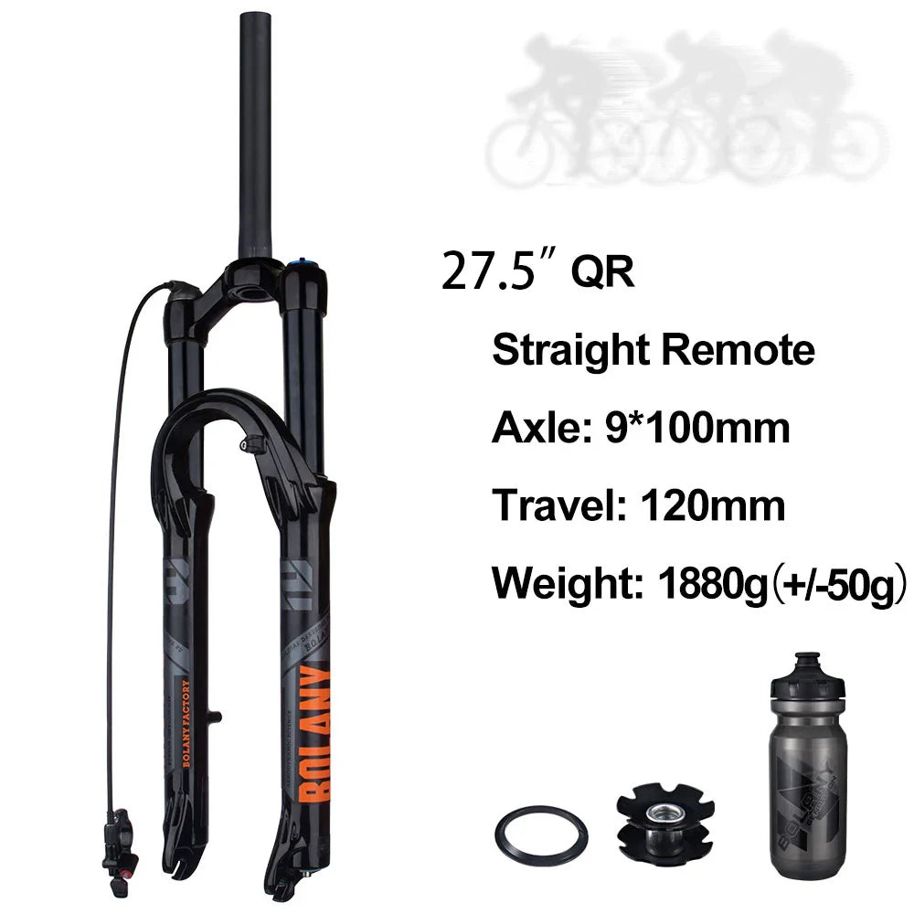 120mm (4.7in) Travel Mountain Bike Air Fork 27.5/29 in, 32mm (1.26in) Stanchion Magnesium Alloy Suspension - Orange