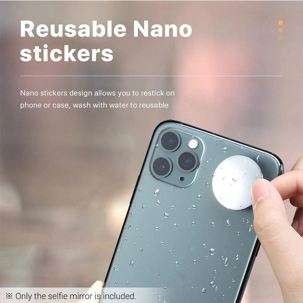 Compact Round Mirror for Smartphone Selfies and Vlogging