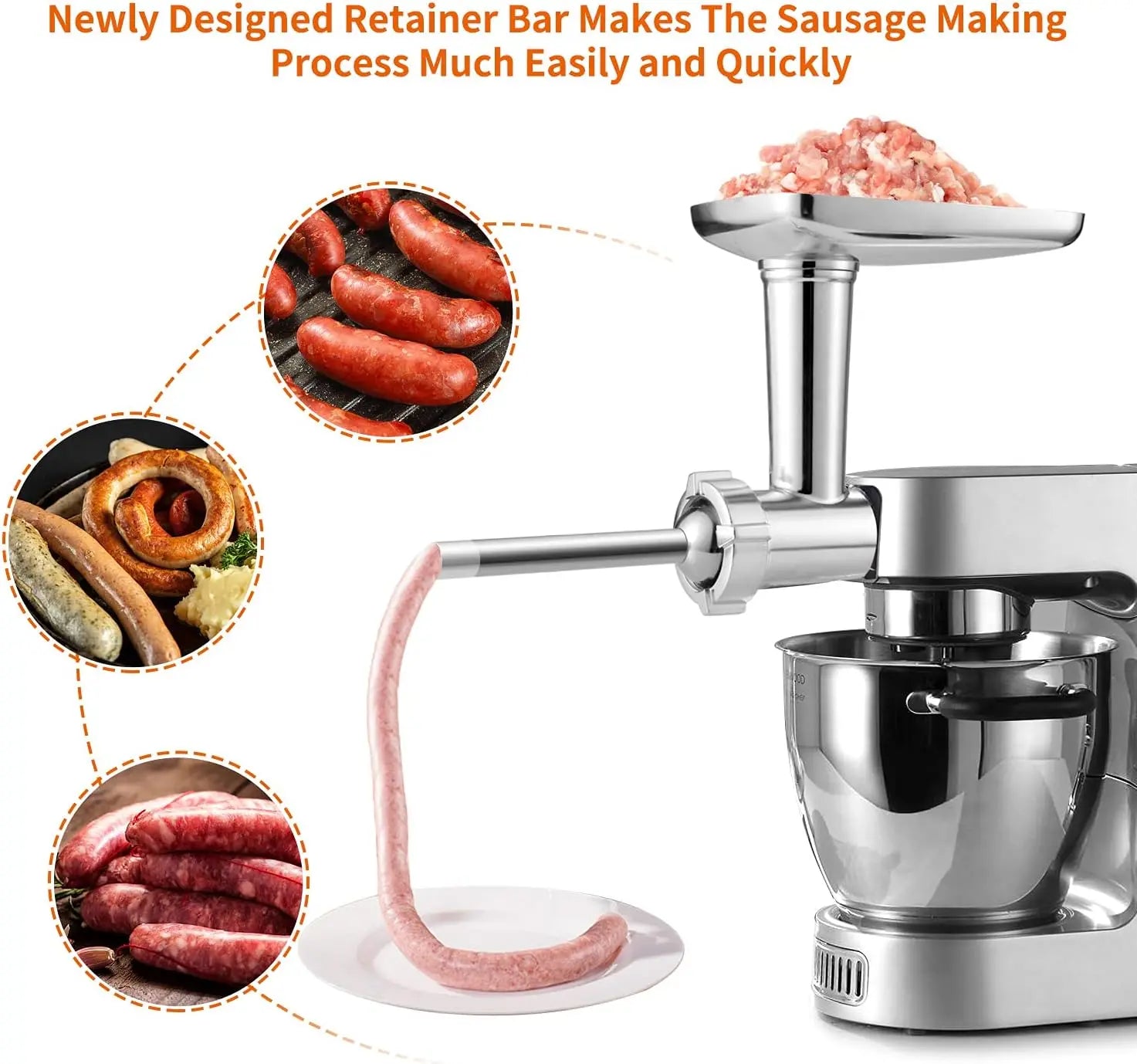Pasta Sheeter & Cutter Set for Stand Mixers – Spaghetti & Fettuccine Cutters with Lasagne Roller and Cleaning Brush