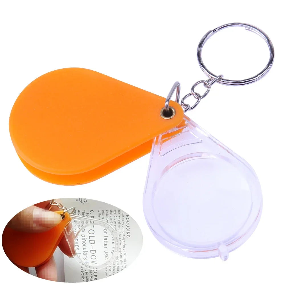 Folding Keychain Magnifier 10X & 15X Pocket Loupe for Jewelry, Coins, Stamps