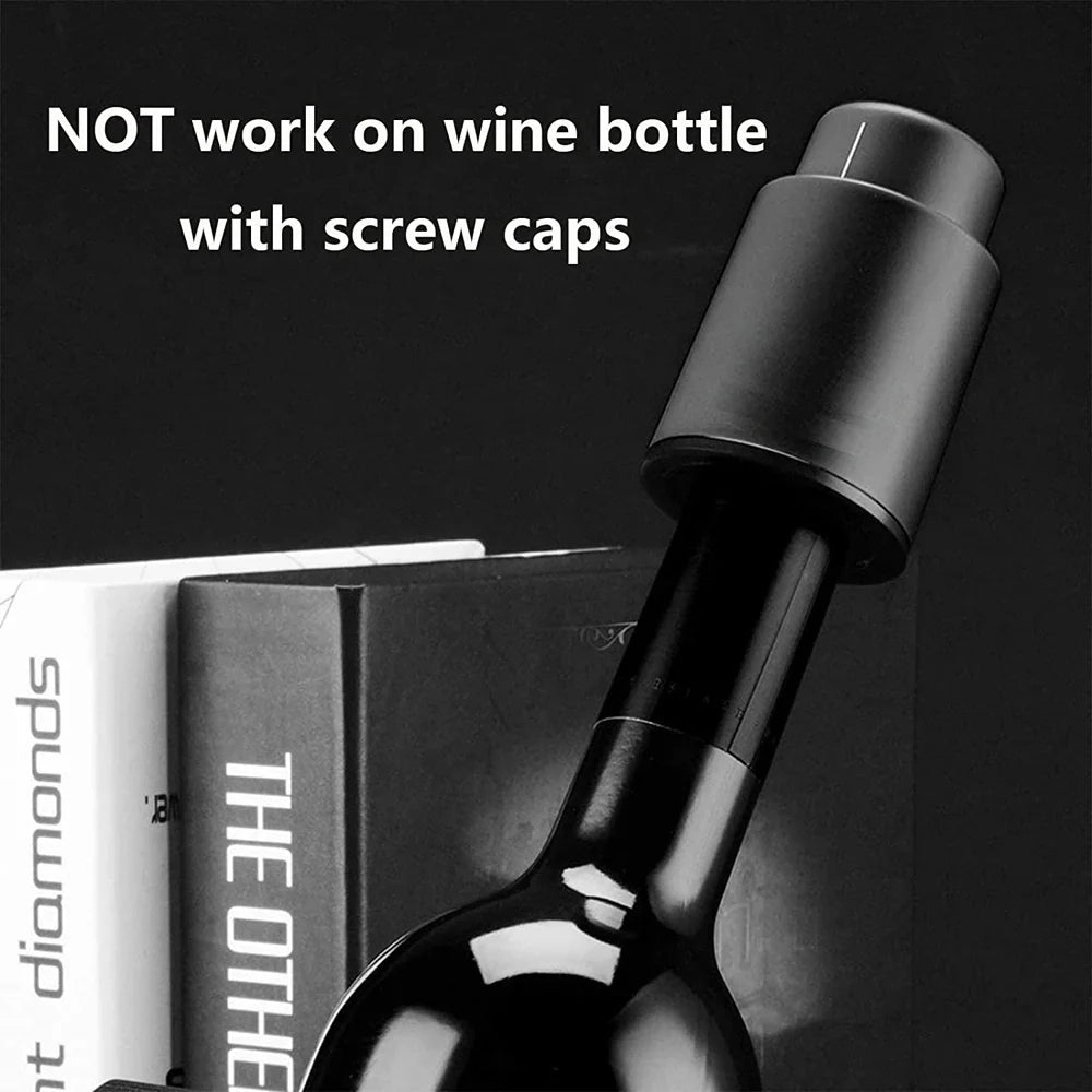 Vacuum Wine Bottle Stopper with Date Dial – Airtight Reusable Wine Sealer Pump