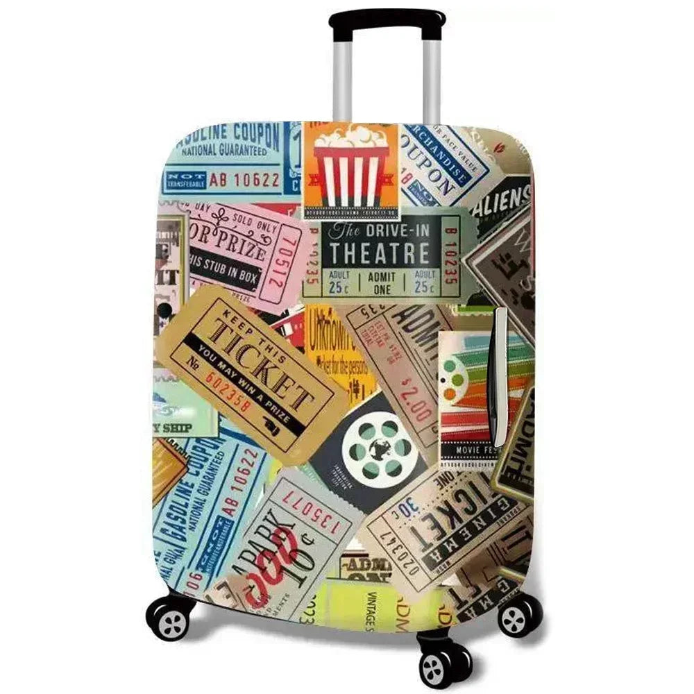 Washable Stretch Luggage Cover - Suitcase Protector for 18–32 Inch (45–81 cm) Suitcases | Geometric Print Travel Accessory