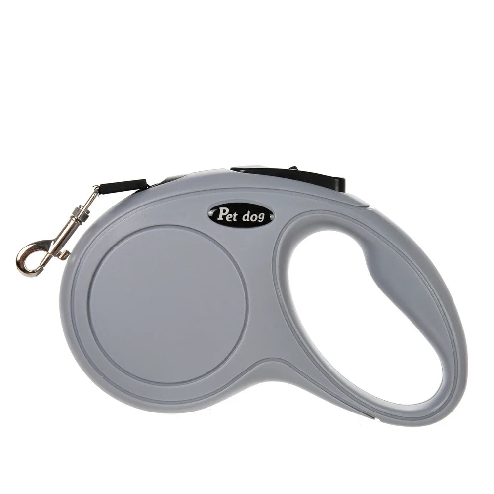 Retractable Dog Leash 3m/5m (9.8ft/16.4ft) Nylon Rope with Quick-Release ABS Case and Paw Print Keychain