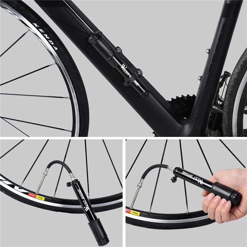 Mini Bike Pump 100 PSI – Portable Aluminum Hand Pump for Presta & Schrader Valves, MTB & Road Tire Inflator