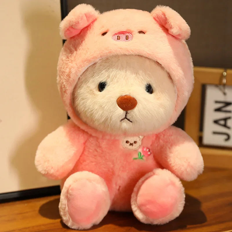 25/35cm (9.8/13.8 in) Anime Cosplay Joint Plushies Bear, Bunny, Duck, Shark and Pig Soft Stuffed Dolls for Girls