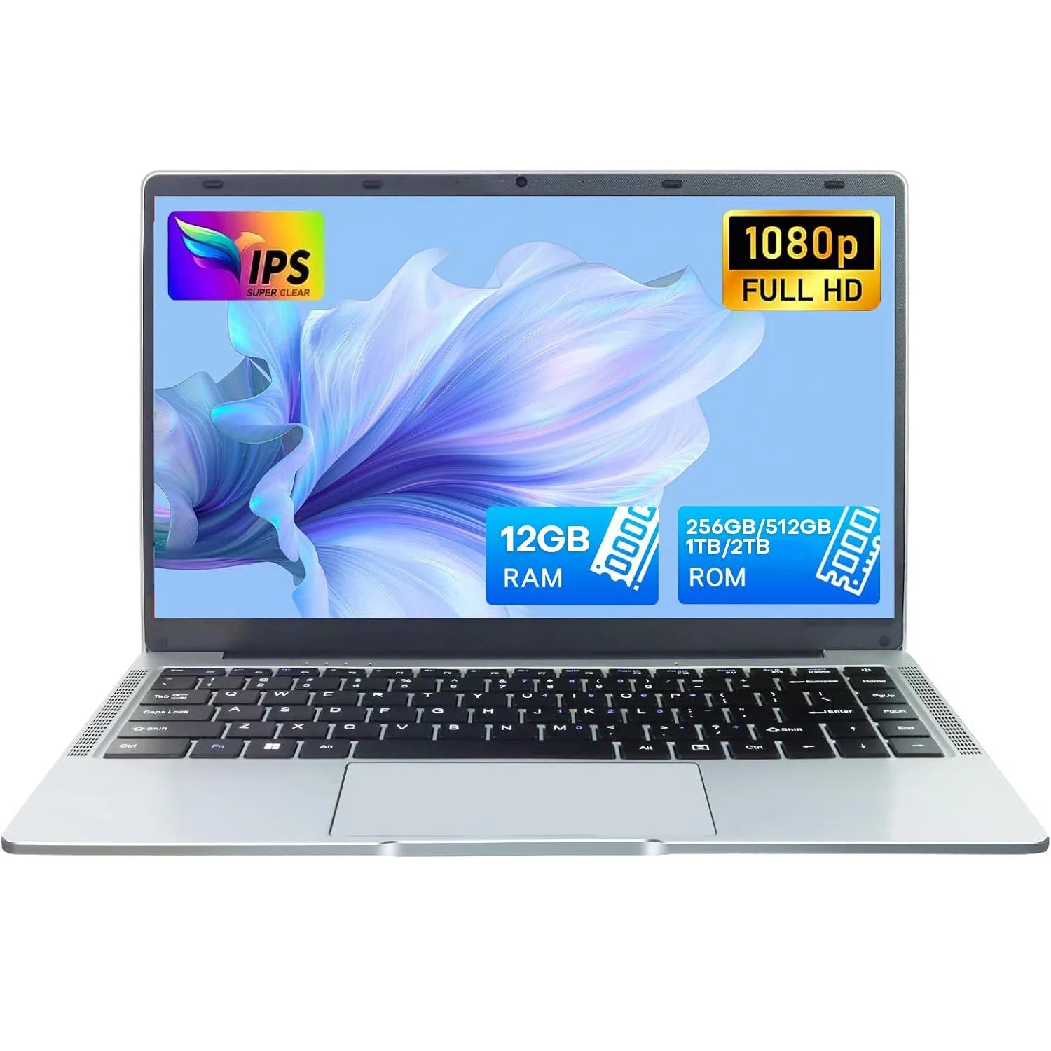 14.1-inch (35.8 cm) Ultra Slim Windows 11 Pro Laptop — 12GB RAM, Up to 1TB SSD, 1080p FHD IPS, Intel Atom Processor, Lightweight Notebook for Office & Study