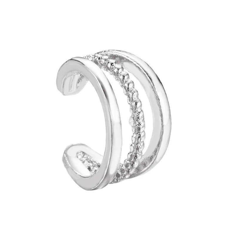 Gold Leaf Ear Cuff Clip-On Earrings for Women — No-Piercing Cartilage Climbers