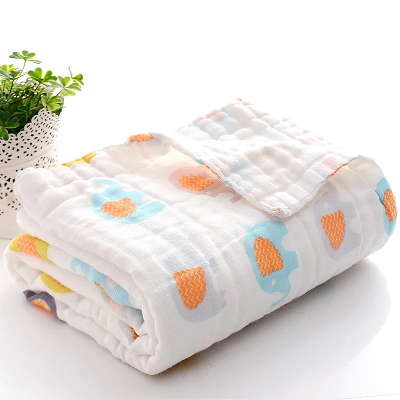 4-Layer Cotton Gauze Baby Bath Towel & Swaddle Blanket 70 x 90 cm (27.6 x 35.4 in) – Soft Newborn to Toddler Washcloth