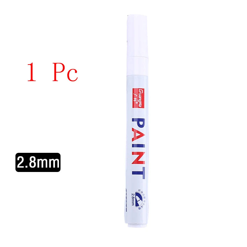 Opaque White Oily Paint Marker Pen Waterproof Gel Ink 0.8/1.0/2.0/2.8mm Nibs for DIY Graffiti, Sketching and Stationery