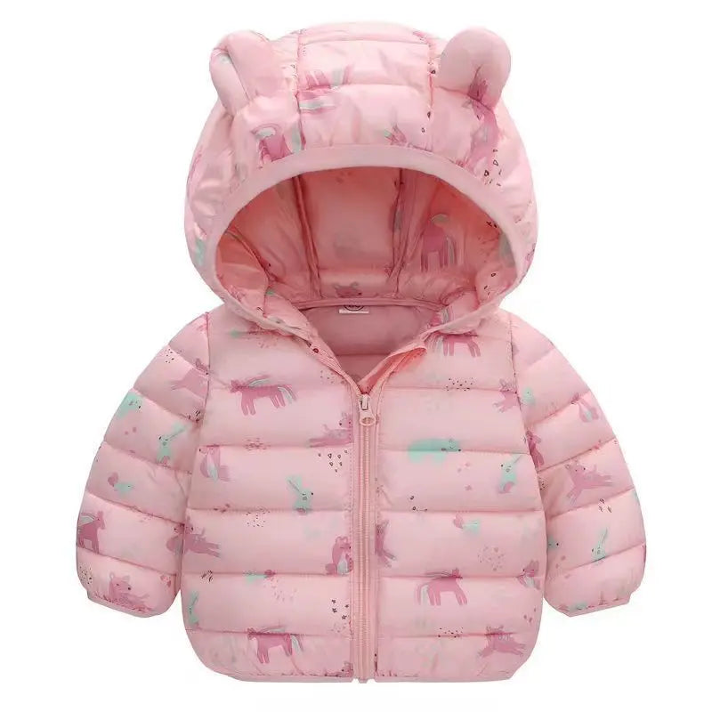 Kids Hooded Long Down Parka Coat - Warm Zippered Winter Jacket for Boys & Girls