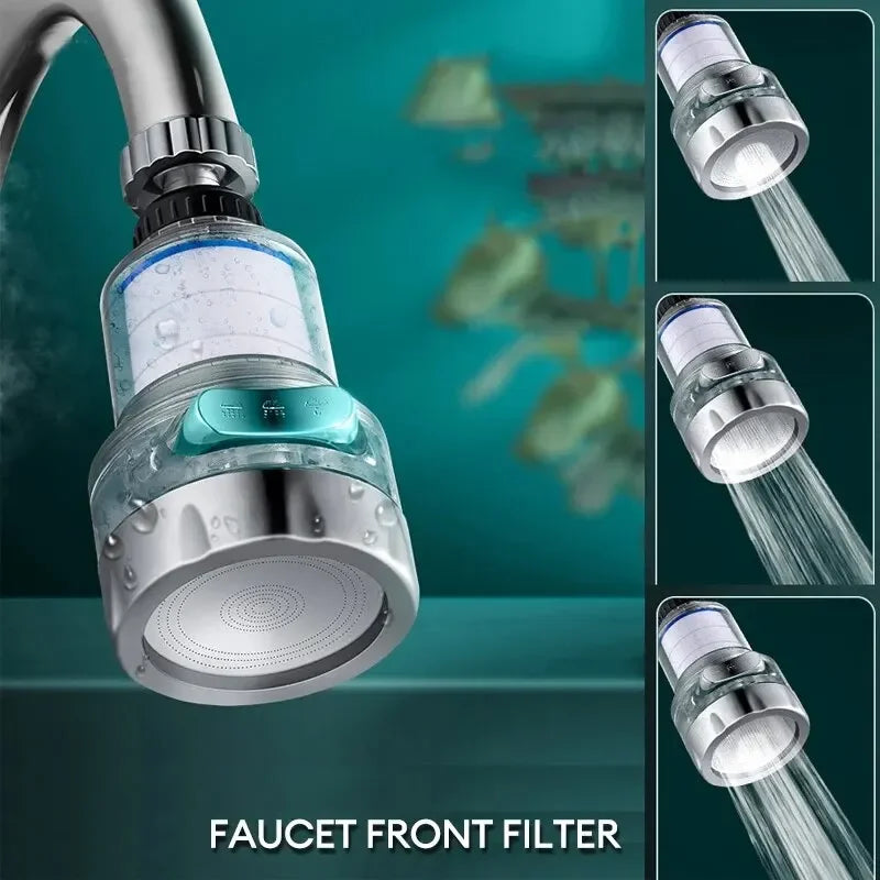 360° Rotating Faucet Water Filter — Universal Kitchen & Bathroom Tap Filter with High‑Density PP Cotton